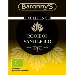 Rooibos bio VANILLE, feuilles d'infusion en vrac - coupe fine spéciale